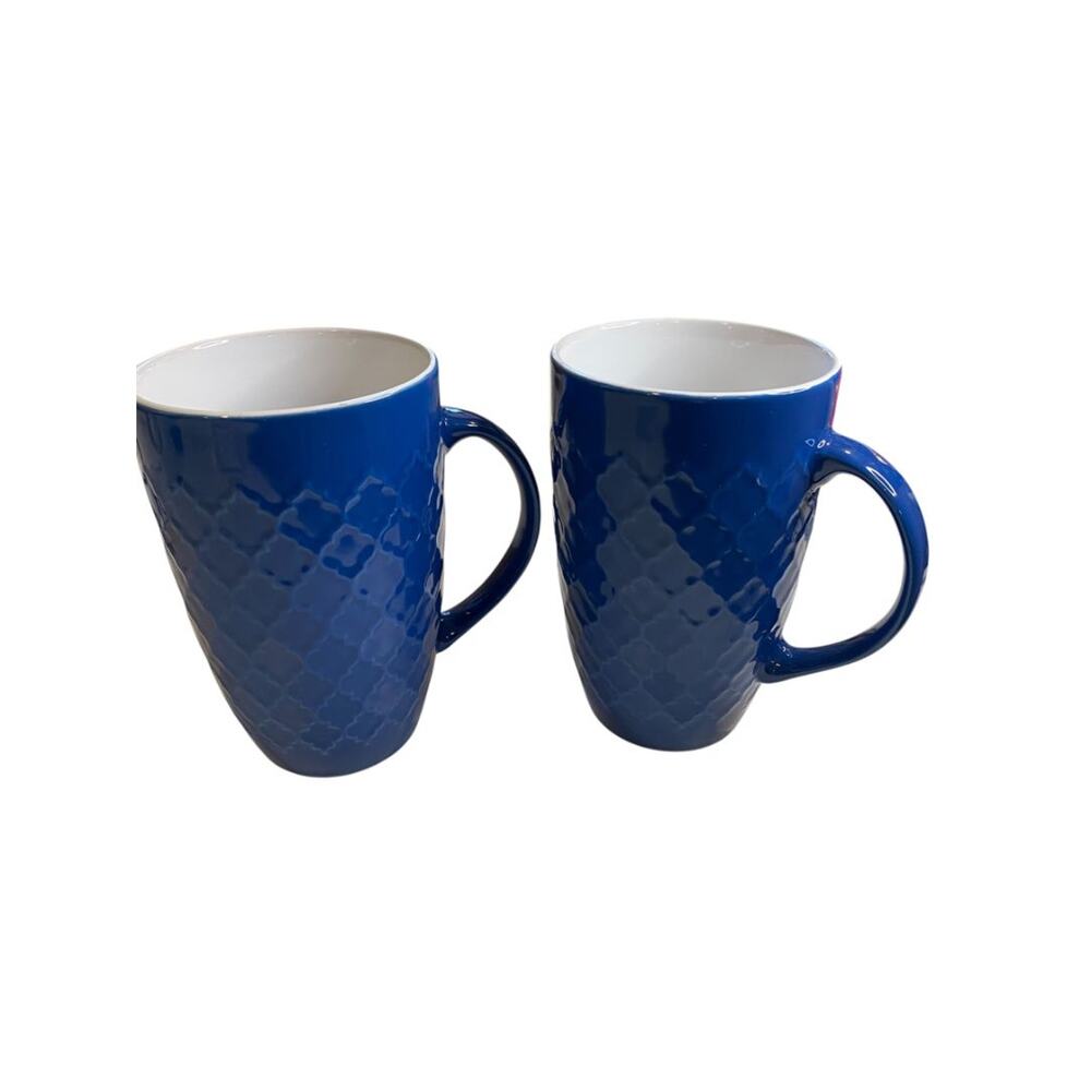 ArmorArc Set of 2 Large 16 oz Tall Mug Diamond Pattern Dishwasher Microwave Safe